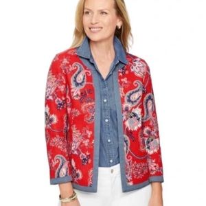 Talbots mixed pattern quilted jacket size XL